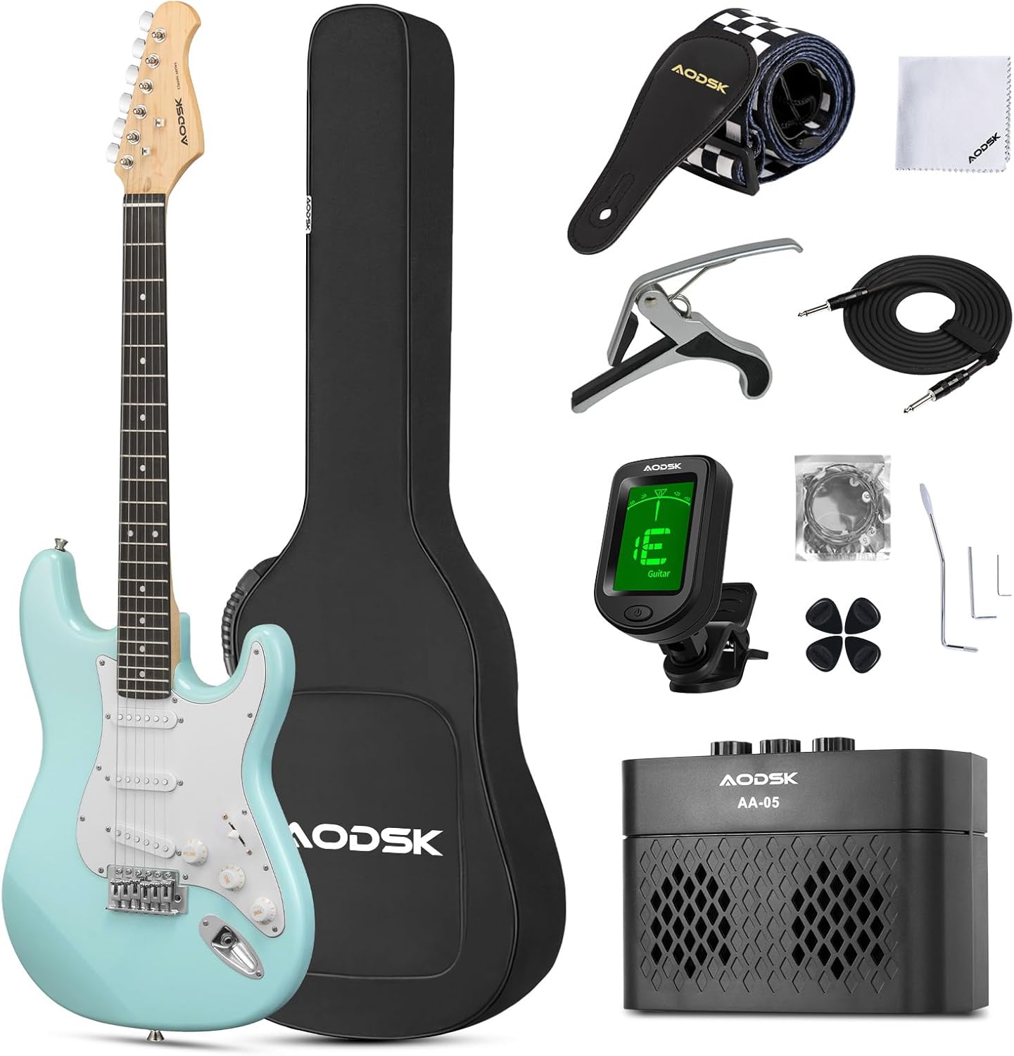 AODSK Electric Guitar Beginner Kit with Amp and Accessories