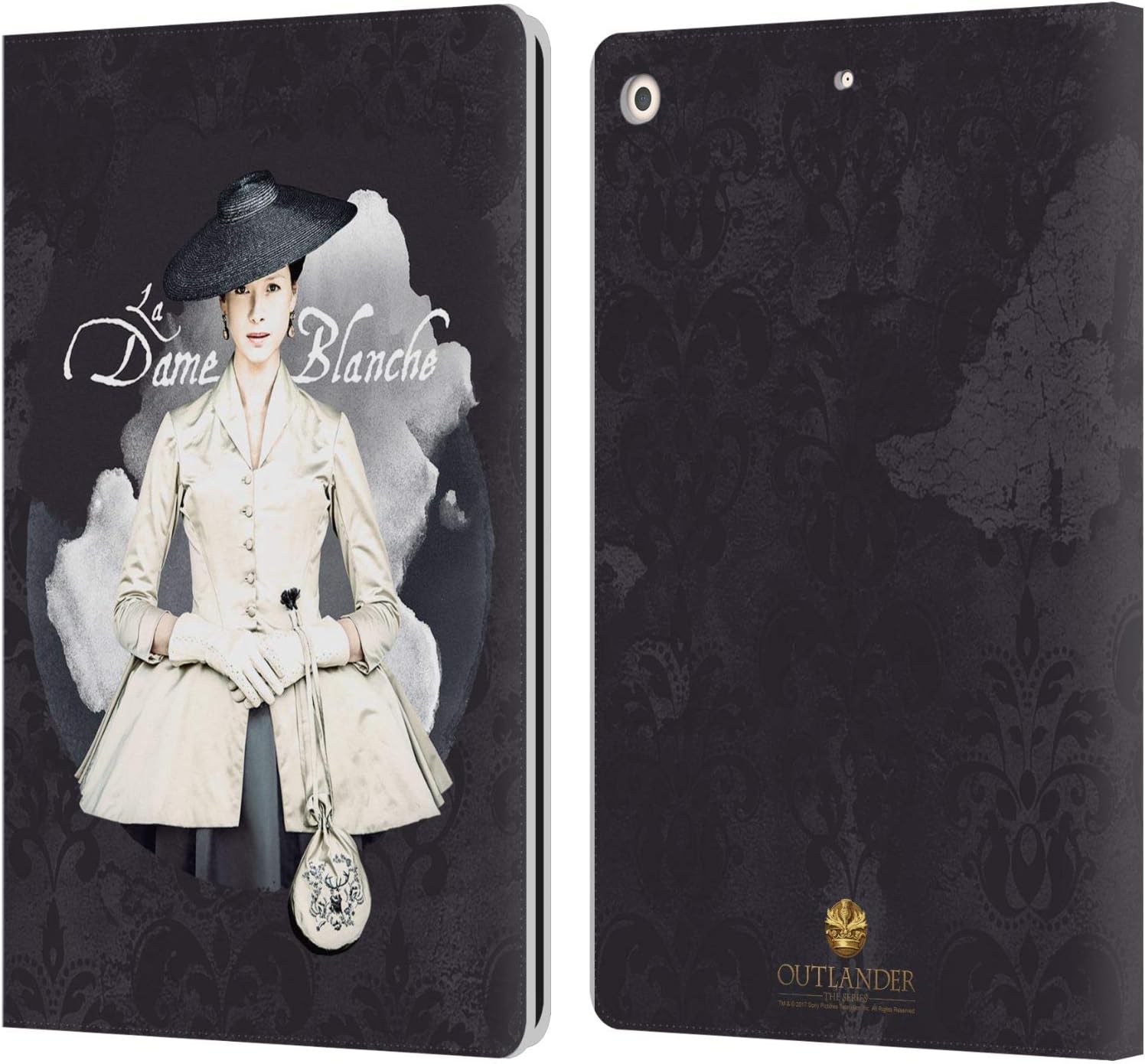 Outlander La Dame Blanche Portraits Leather Wallet Case for iPad