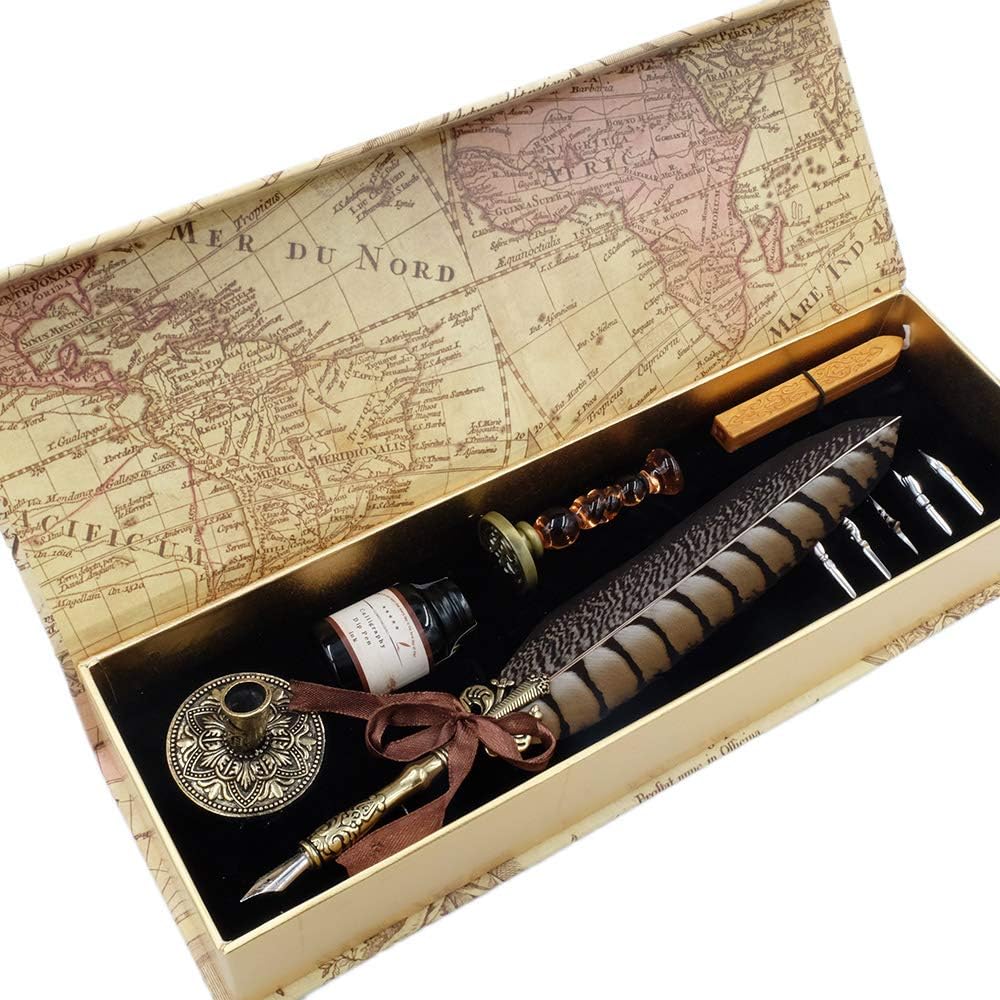 GC QUILL Antique Quill Pen Set for Elegant Calligraphy Writing