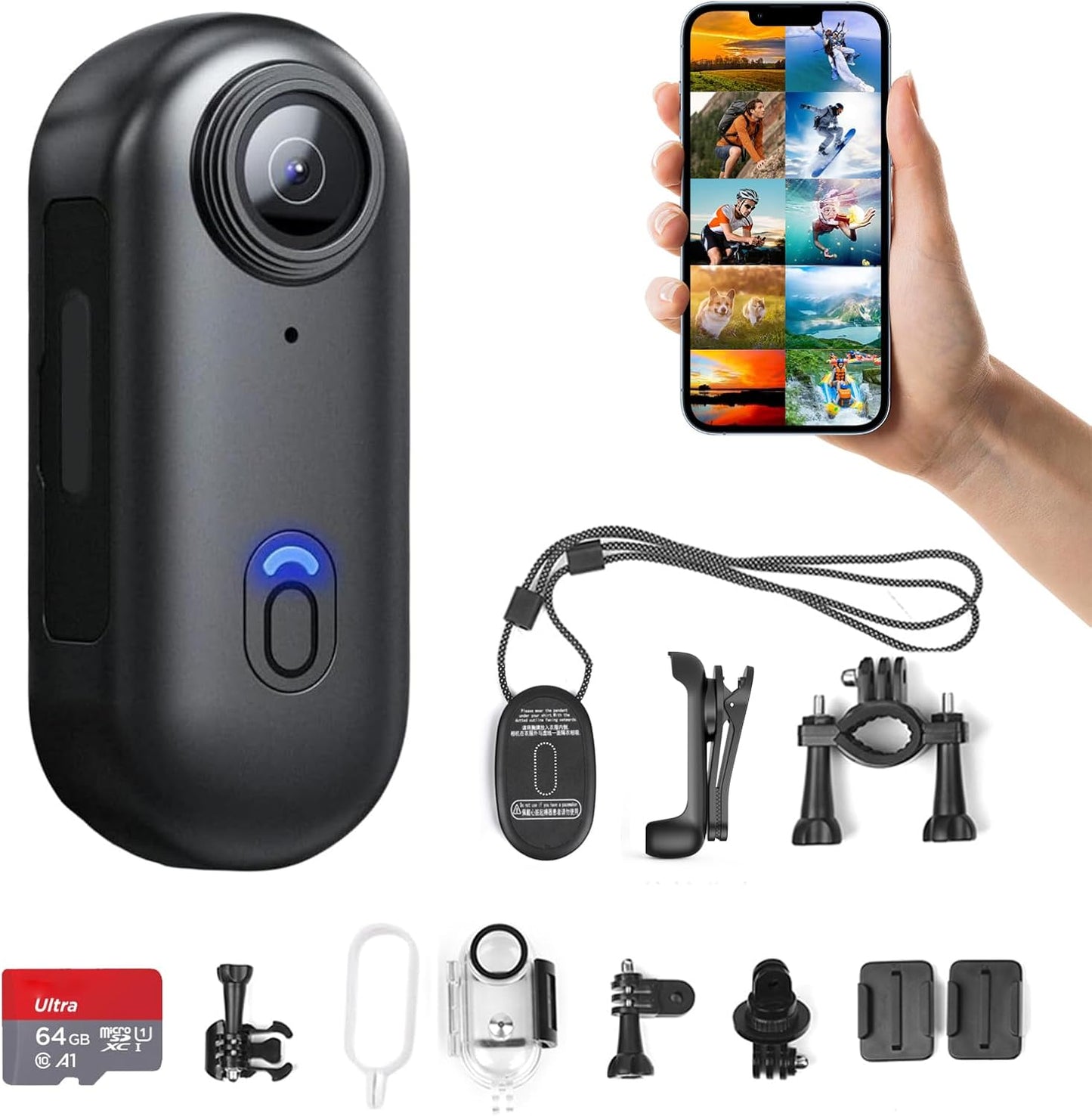 H8 64GB 4K Thumb Action Camera for Vlogging and Adventure