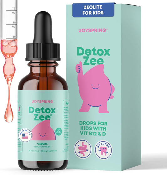 JoySpring DetoxZee Zeolite Drops for Kids with Vitamins D3 & B12