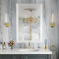 Amorho Bathroom Mirror 24x36 in White Metal Frame - Elegant, Durable