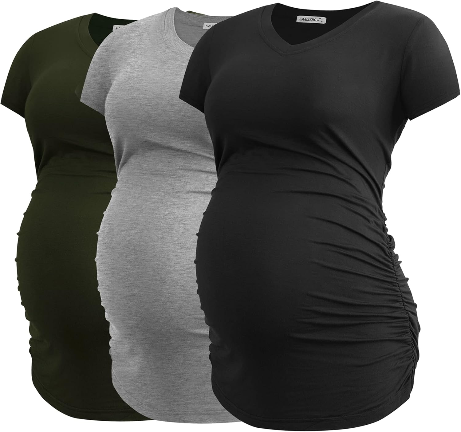 Smallshow Women's V Neck Maternity Tops for Comfortable Wear