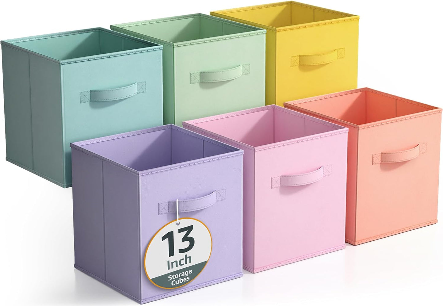 Sorbus Fabric Storage Cubes - 6 Foldable Bins for Organizing