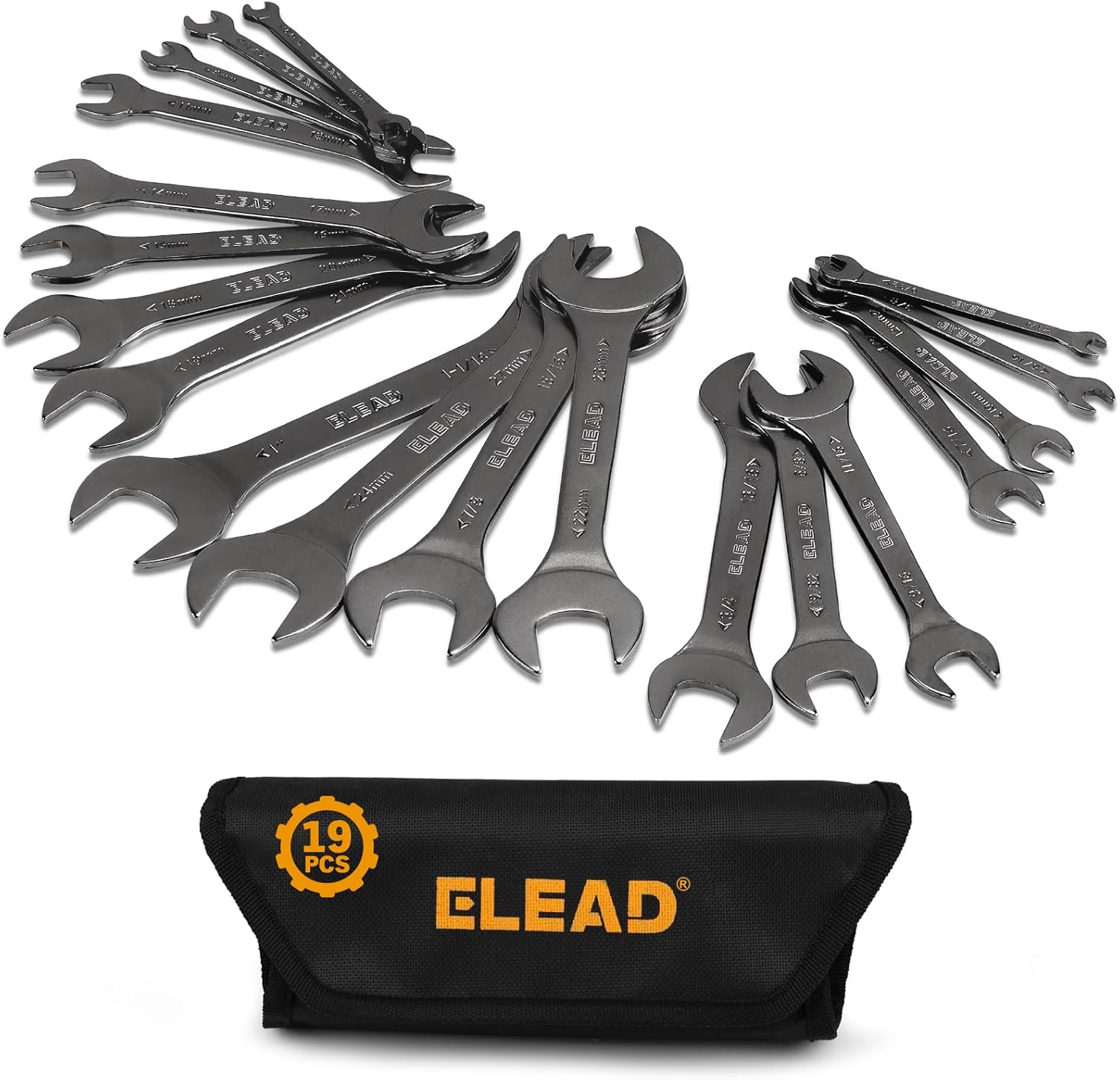 ELEAD Super-Thin Open End Wrench Set for Mechanics and DIY