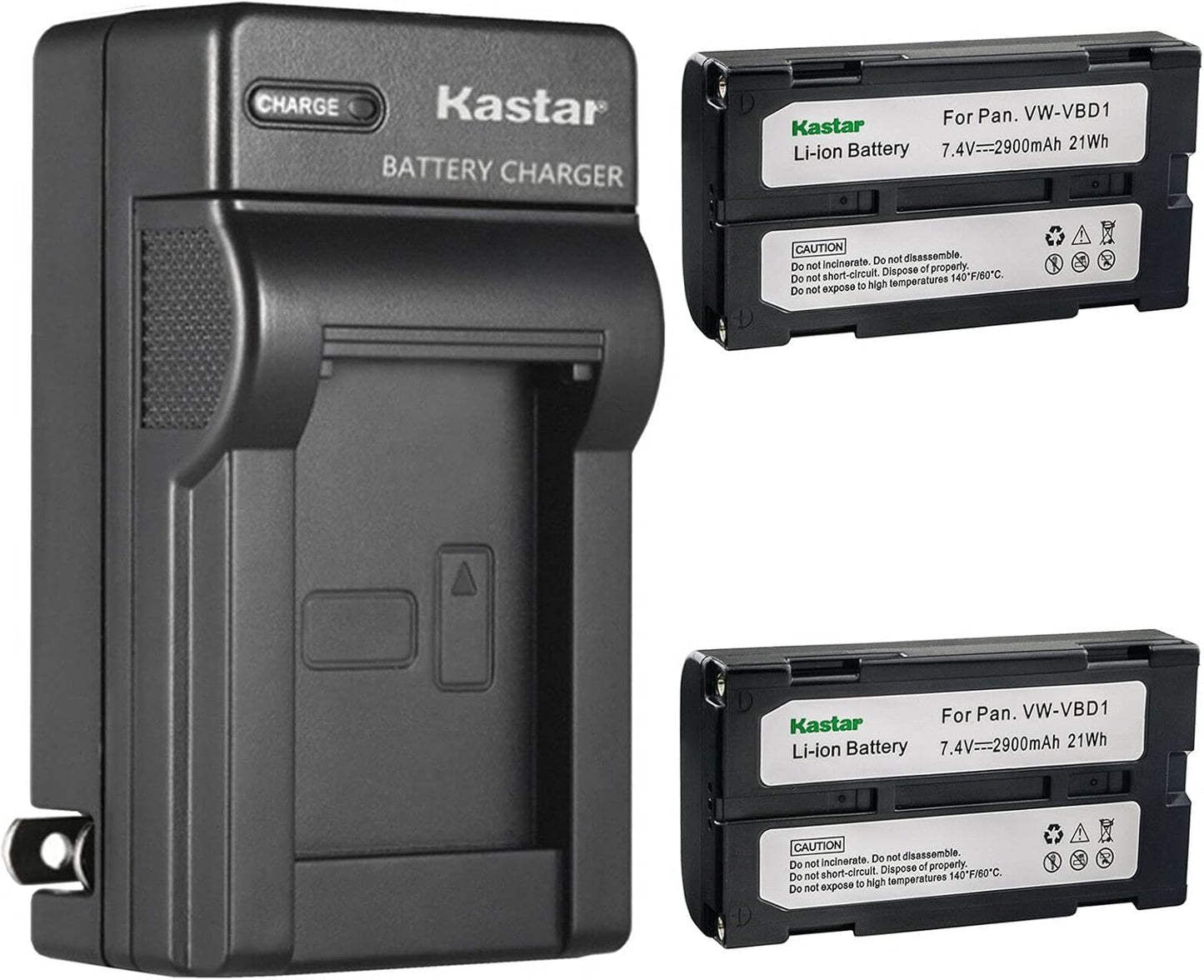 Kastar 2-Pack Battery and AC Wall Charger for Hitachii Cameras