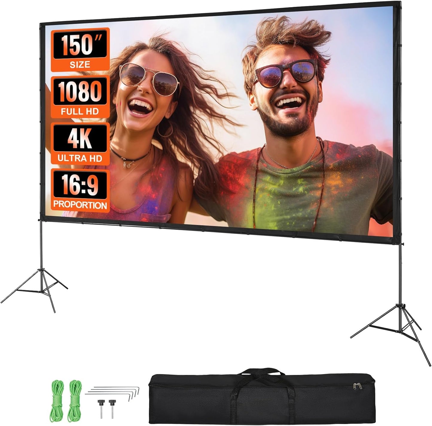VEVOR 150 Outdoor Movie Screen w/ Stand