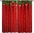 42in x 45in Christmas Blackout Curtains Set of 2 Panels - Festive Red