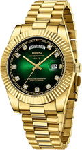Men's Rose Gold Silver Stainless Steel Watch - Day Date