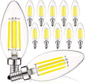 LUXRITE Vintage Candelabra LED Bulb 60W Equivalent - Dimmable 5000K