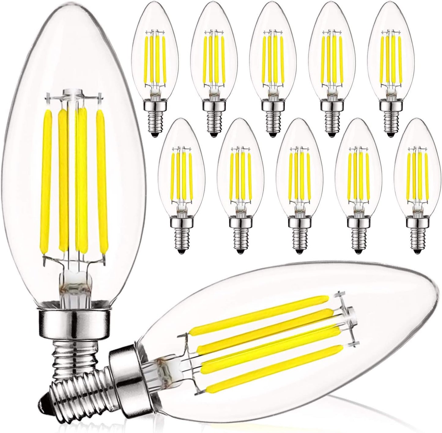 LUXRITE Vintage Candelabra LED Bulb 60W Equivalent for Home