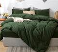MooMee Bedding Duvet Cover Set Full 80x90 - Washed Cotton Linen