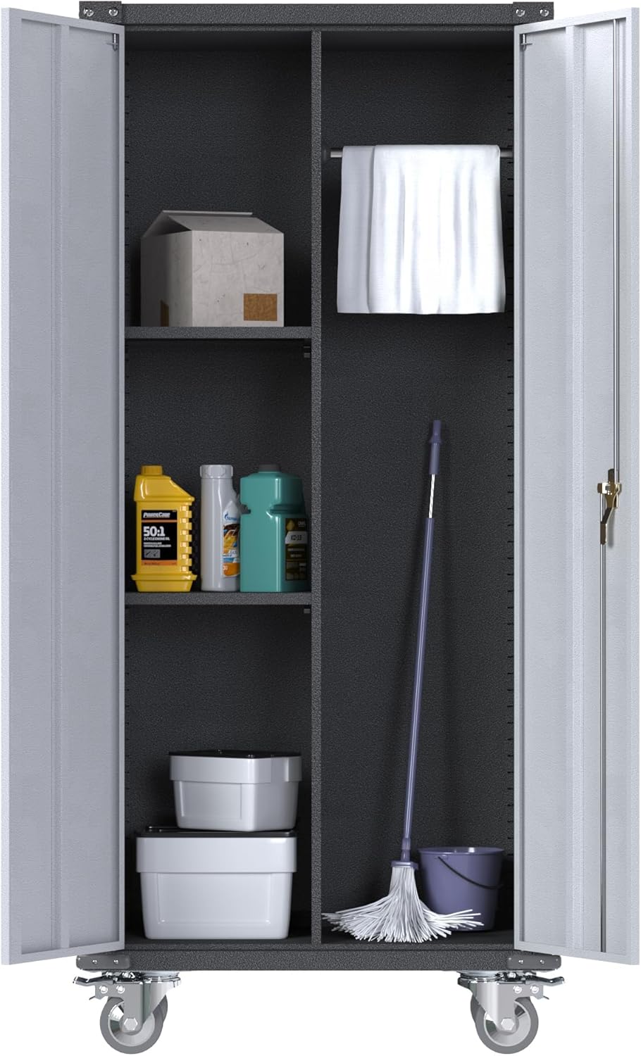 Metal Garage Storage Cabinet with Wheels for Easy Mobility