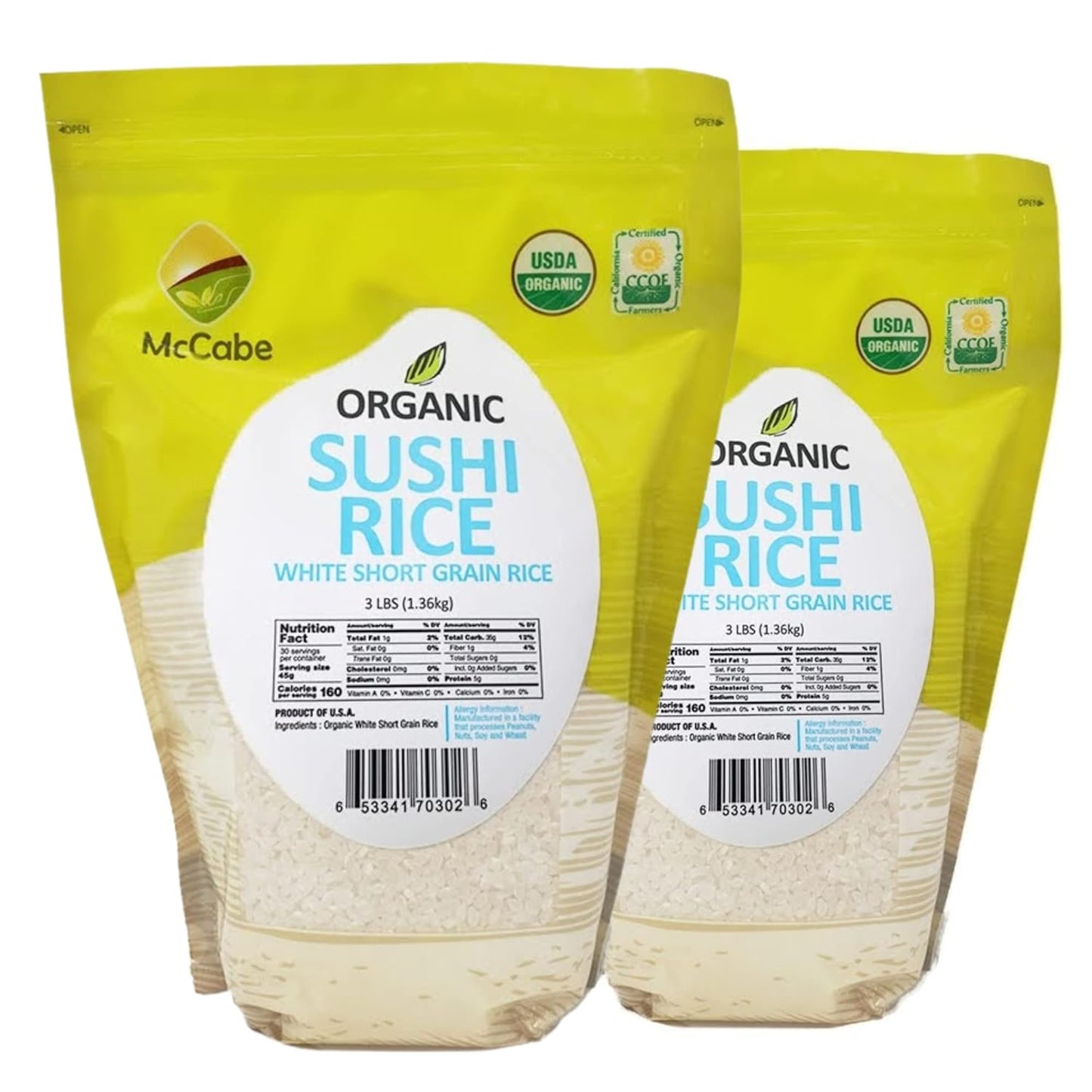 Organic Short Grain White Sushi Rice - Perfect for Sushi Rolls