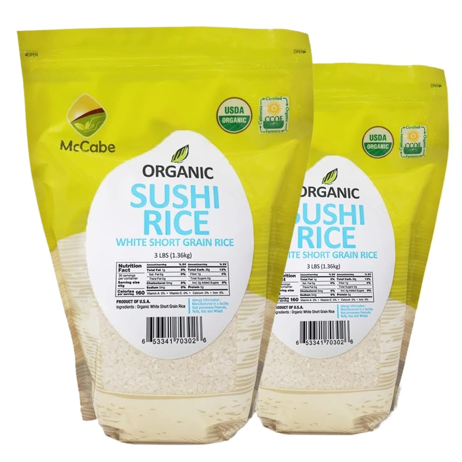 Organic Short Grain White Sushi Rice - Perfect for Sushi Rolls