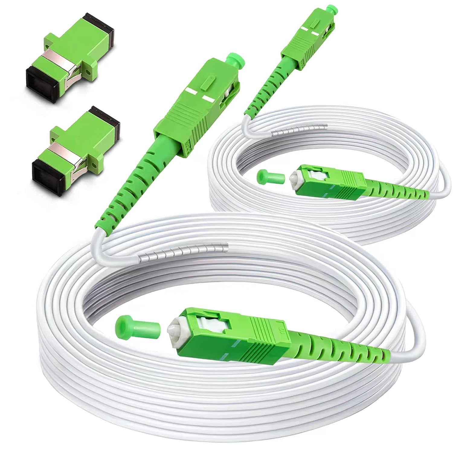 SC/APC to SC/APC Fiber Optic Internet Cable - Armored 30m 2Pack