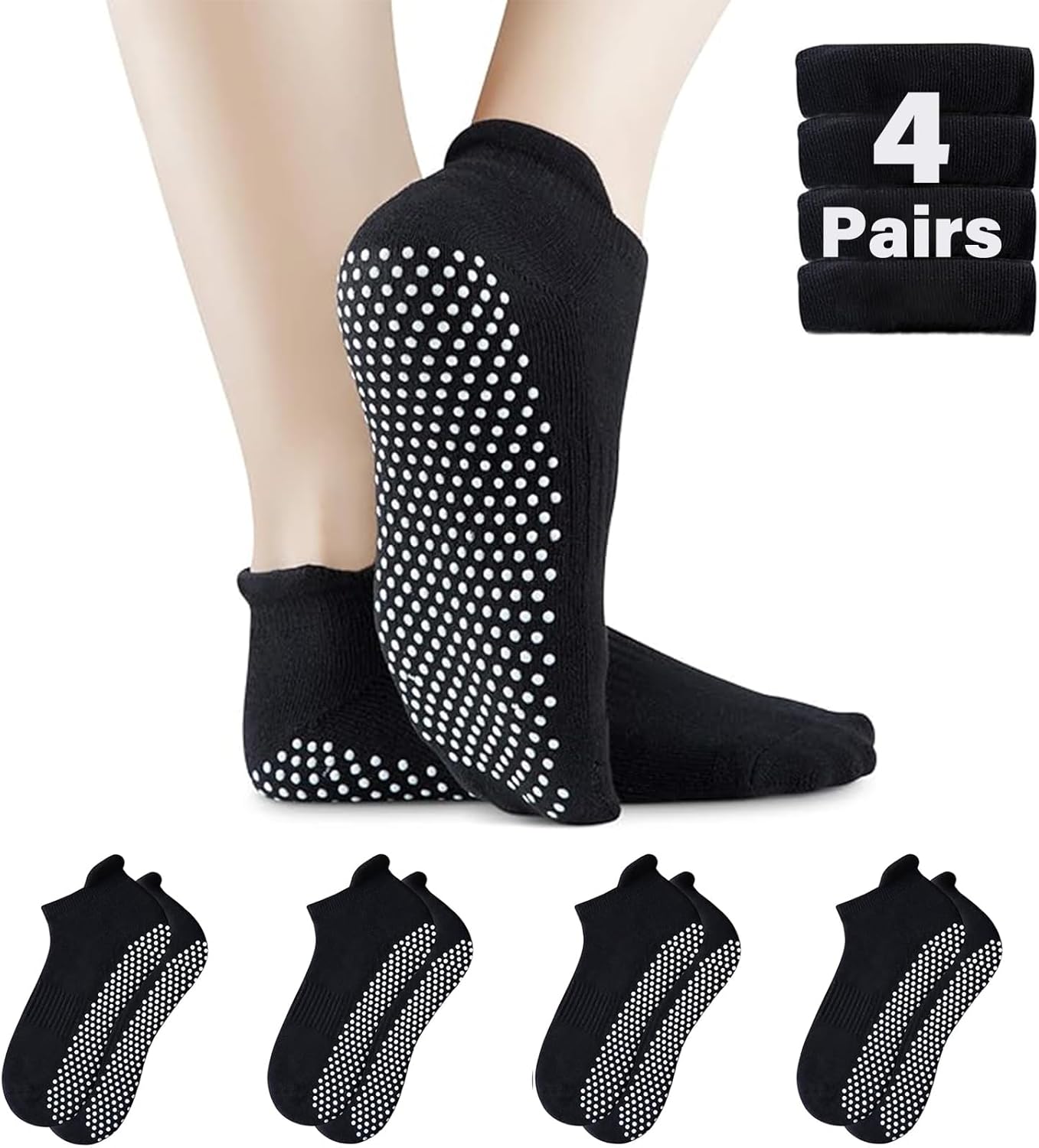 Suteke Non-Slip Grip Pilates Socks - Secure Grip on Any Surface