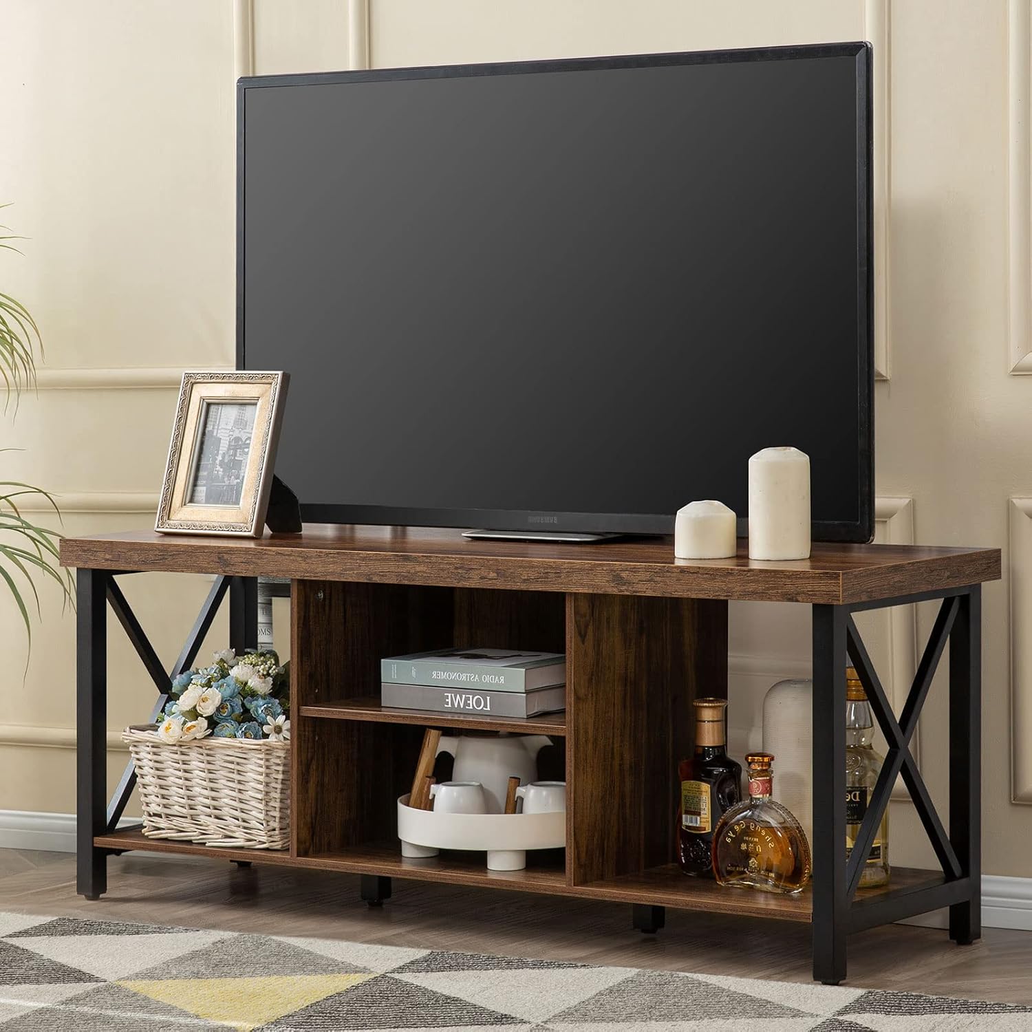 Rustic Brown TV Stand for 55 TVs by GAZHOME