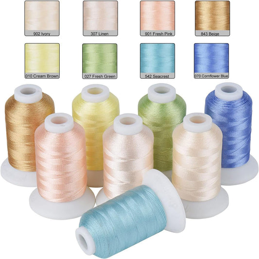 8 Pastel Colors Simthread Embroidery Thread 550Yds