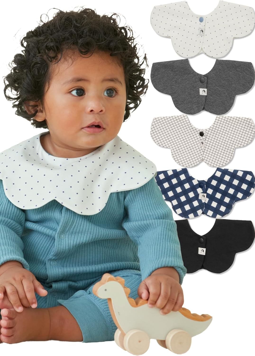 Konny Baby Bibs 5-Pack: Soft, Absorbent Bandana for Babies