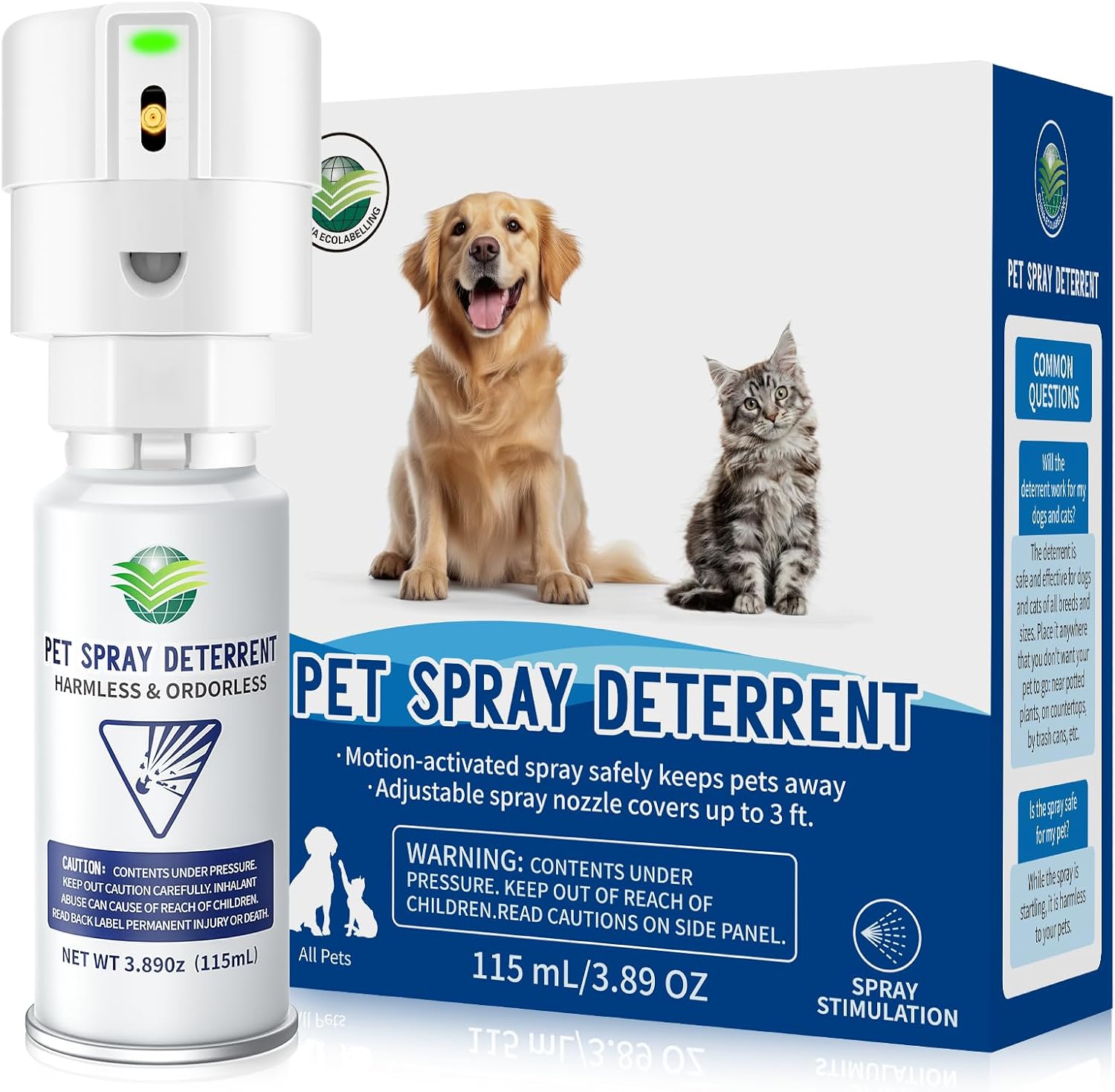 Cat Spray Pet System with Motion Activation for Safe Deterrent