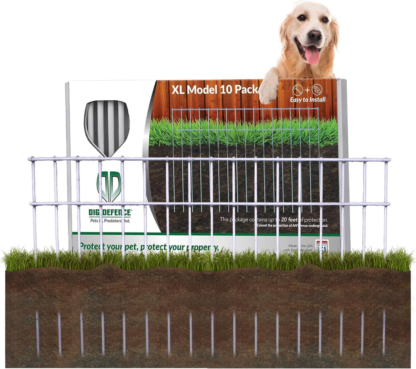 Dig Defence Original Animal Barrier Fence for Dogs and Rabbits