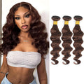 Human Hair Chocolate Brown Loose Wave Bundles 14-18in - 3-Pack