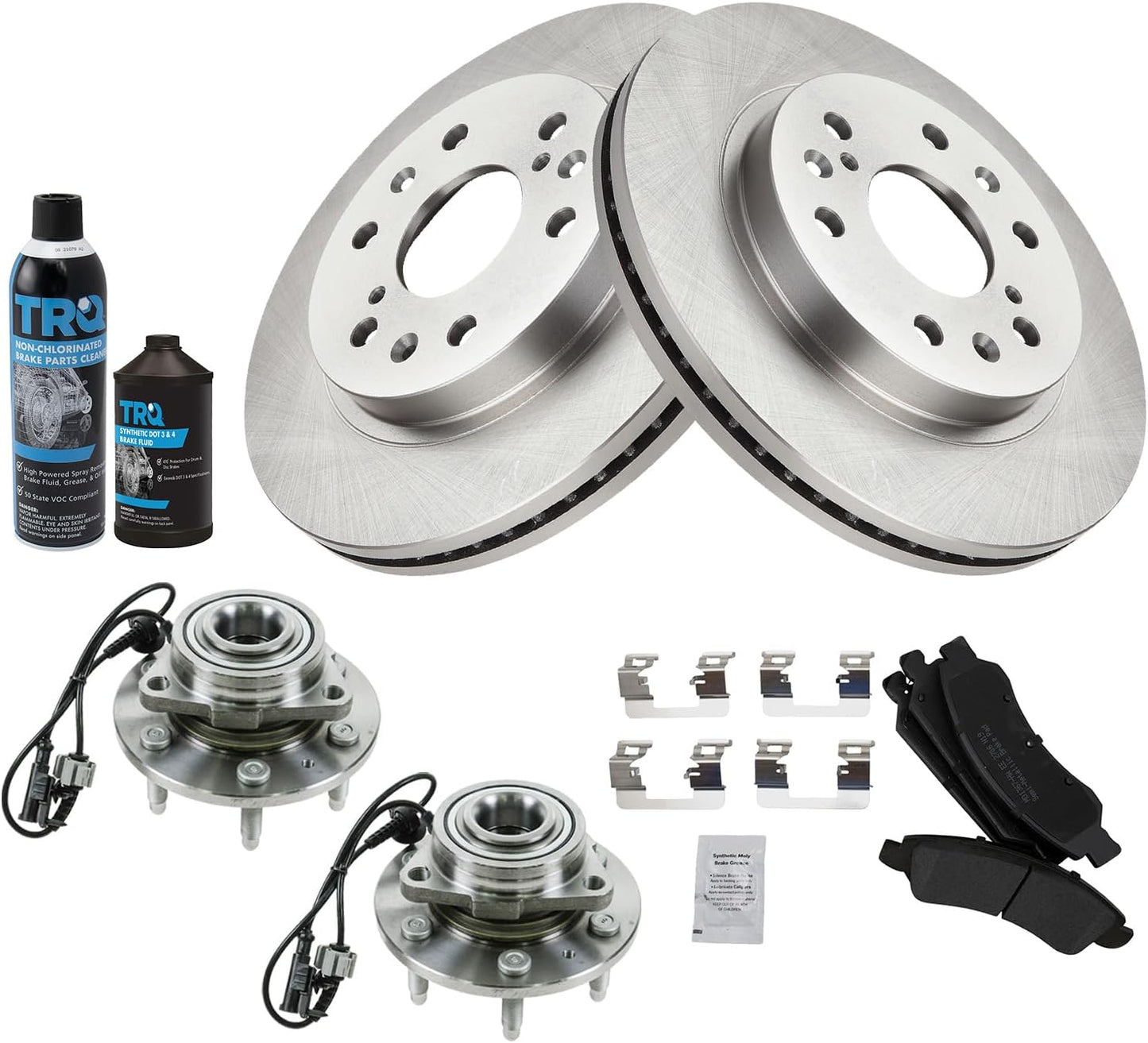 TRQ Front Brake Pad & Rotor Kit for 08-13 Avalanche & More