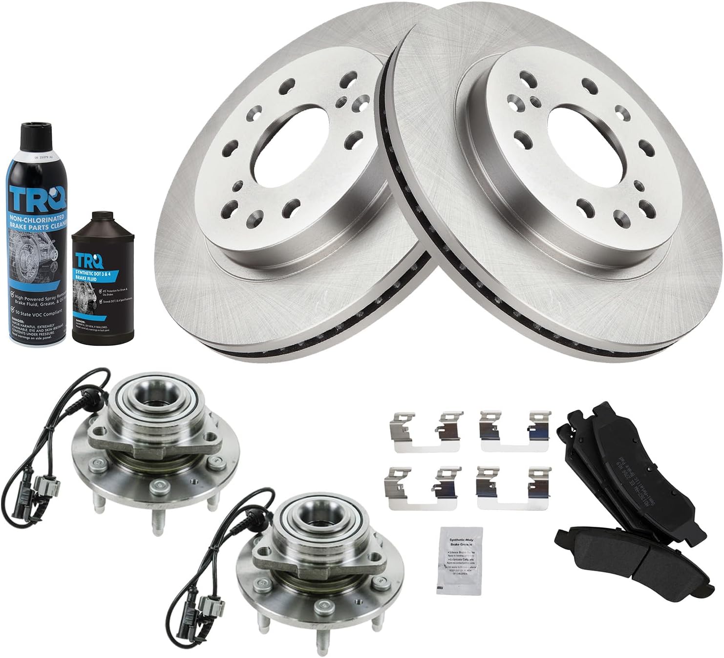 TRQ Front Brake Pad & Rotor Kit for 08-13 Avalanche & More
