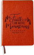 Christian Leather Notebook - Faith Can Move Mountains
