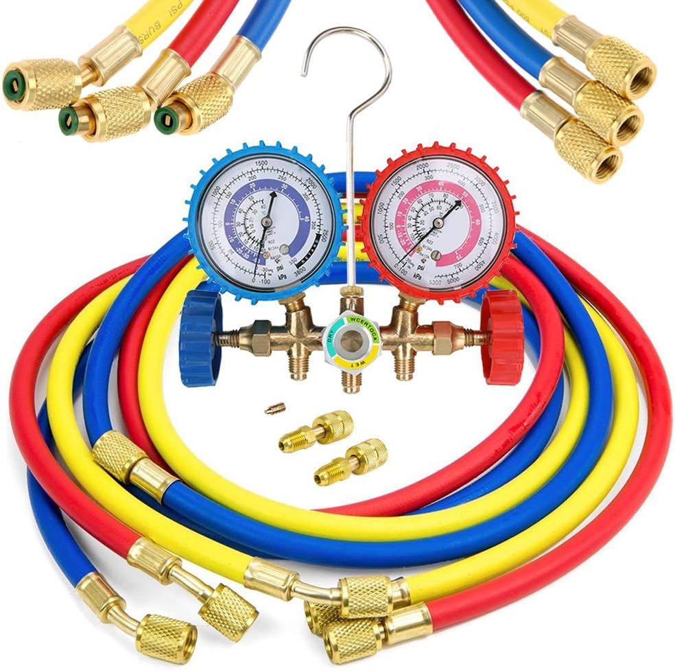 Air Conditioning Refrigerant Charging Hoses with Manifold Set