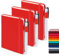Pocket Notebook Journal 3 Pack with Pens - Compact College Ruled