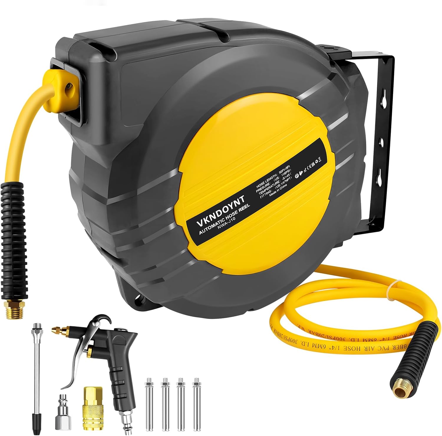 Vkndoynt Retractable Air Hose Reel with Auto Rewind Feature
