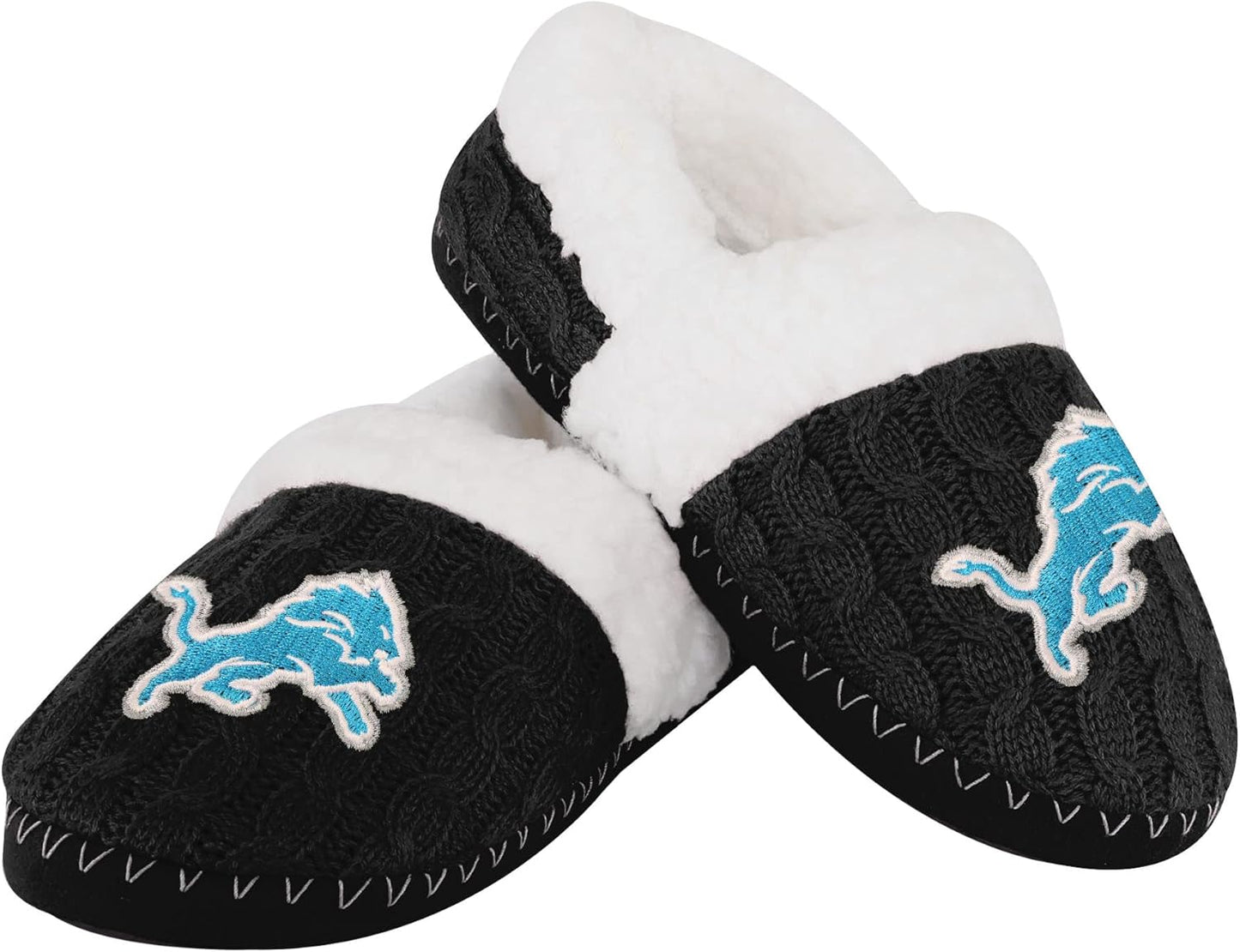 FOCO Women's NFL Team Color Moccasin Slippers for Comfort