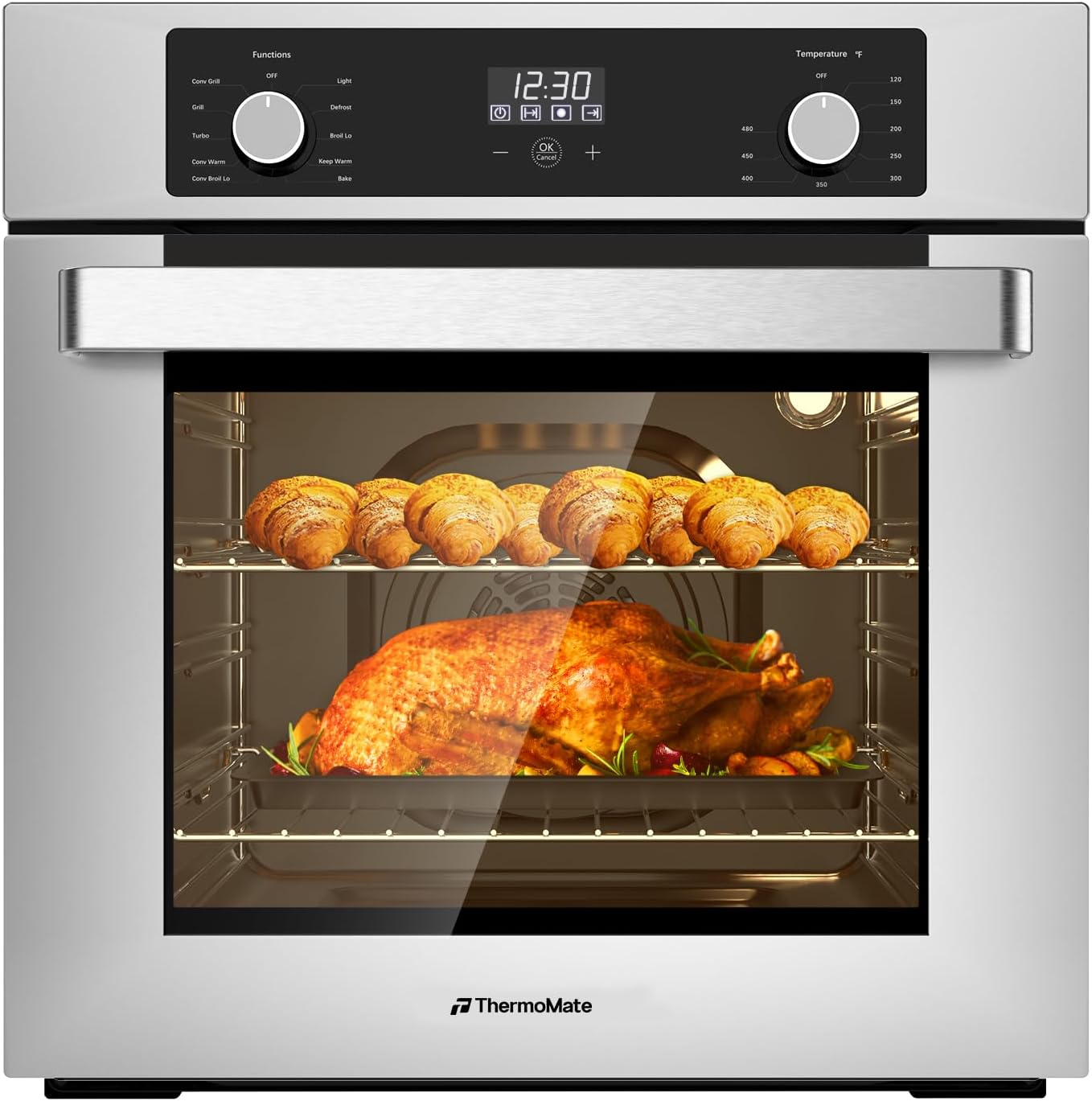 24 Inch Single Wall Oven with 9 Cooking Functions and More
