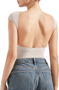 Women Backless Sexy Going Out Tops Double Lined Open Back Y2k - Slim