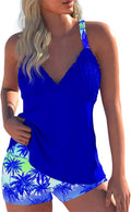 ROSEWE Womens Tankini Bathing Suits Two-Piece Smocked Swim Dress