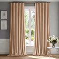 Blush Beige Velvet Curtains 84 in 2 Panels - Luxury Room Darkening