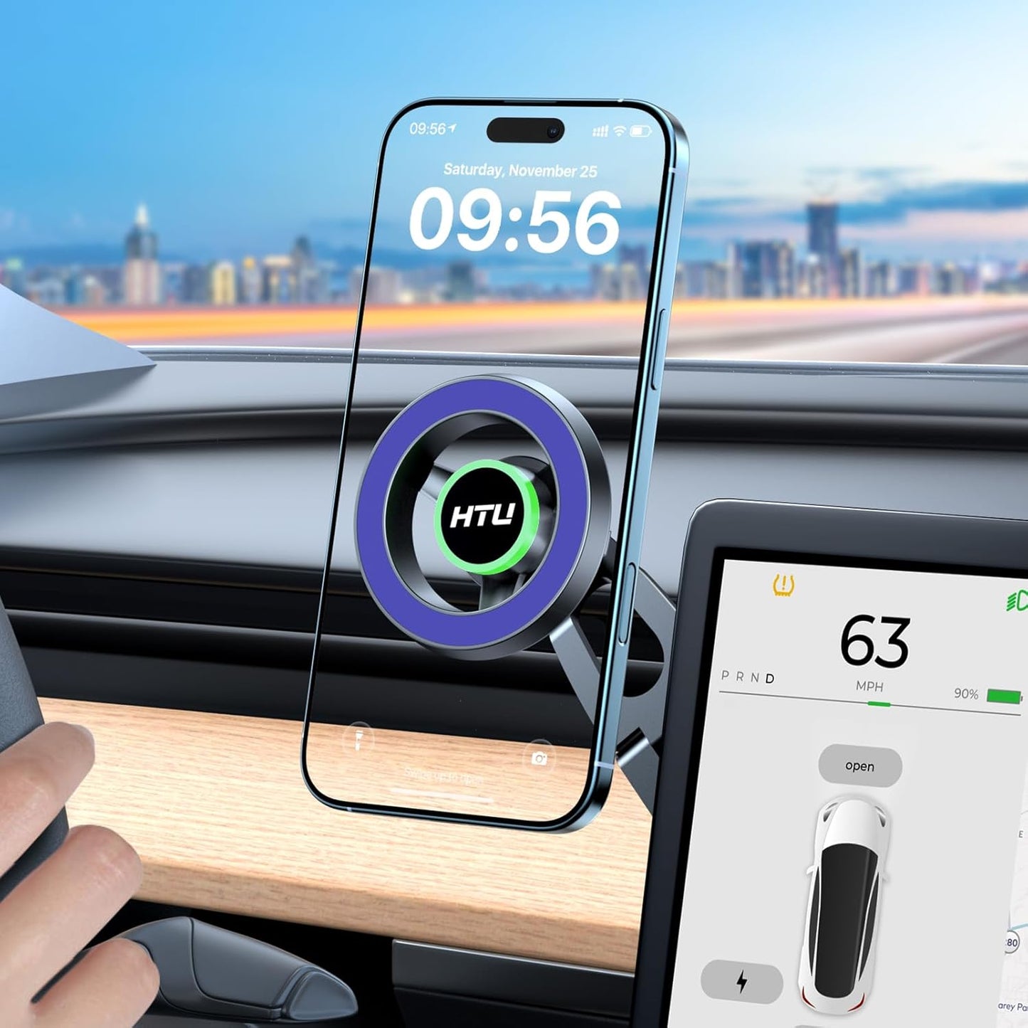 HTU Phone Mount for Tesla Model 3/Y - Strongest Magnet Power