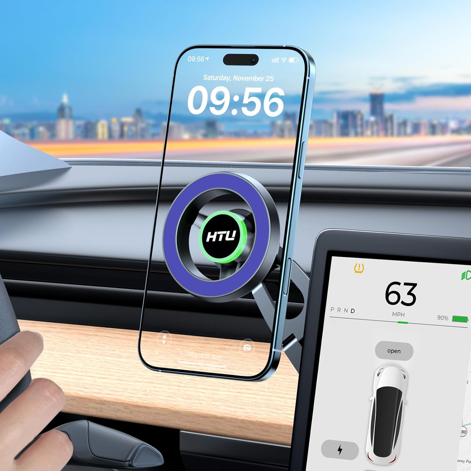 HTU Phone Mount for Tesla Model 3/Y - Strongest Magnet Power
