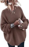 Womens Oversized Sweaters Loose Solid Casual Mock Neck - Cozy Fit