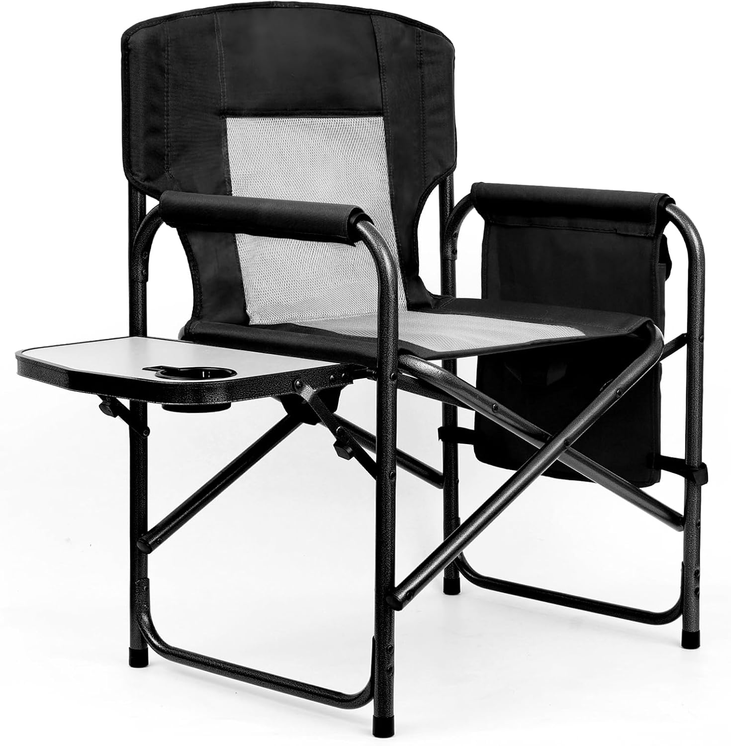 Heavy Duty Camping Chairs with Side Table and Pocket Support 450LBS