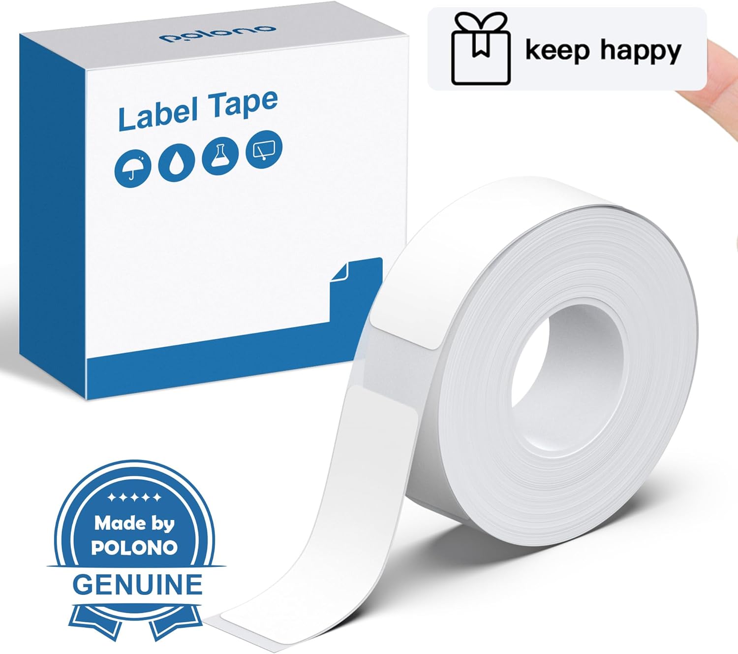 POLONO P31S Label Maker Tape: 180 Self-Adhesive White Labels