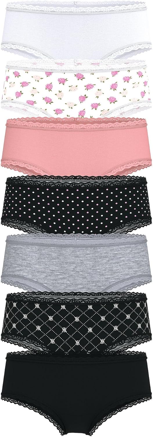 Victoria's Secret Women's Lace & Cotton Cheeky Underwear Pack