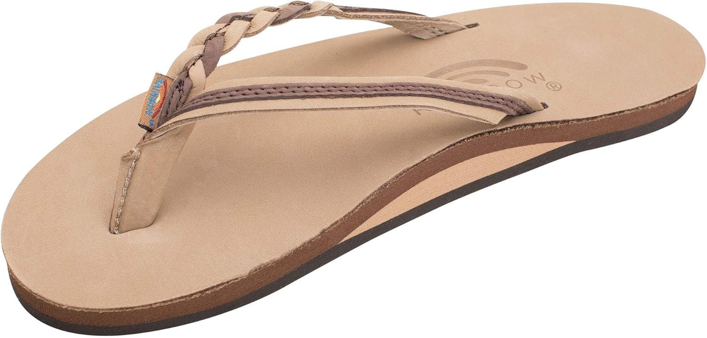 Rainbow Sandals Womens Flirty Braidy Premier Leather Flip Flops