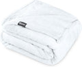 Full/Queen White Microplush Fleece Blanket - Ultra-Soft 90in x 90in