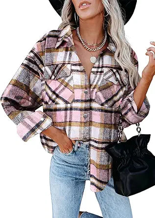 ZEOSHOW Womens Corduroy Button Down Shirt Oversized Casual Blouse