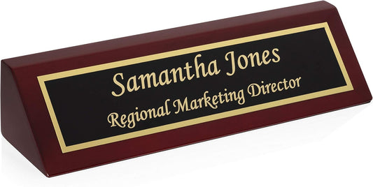 Custom Engraved Rosewood Desk Name Plate 2x8