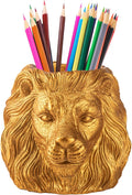 Lion Pencil Holder For Desk Golden Pen Holder For Desk Organizer