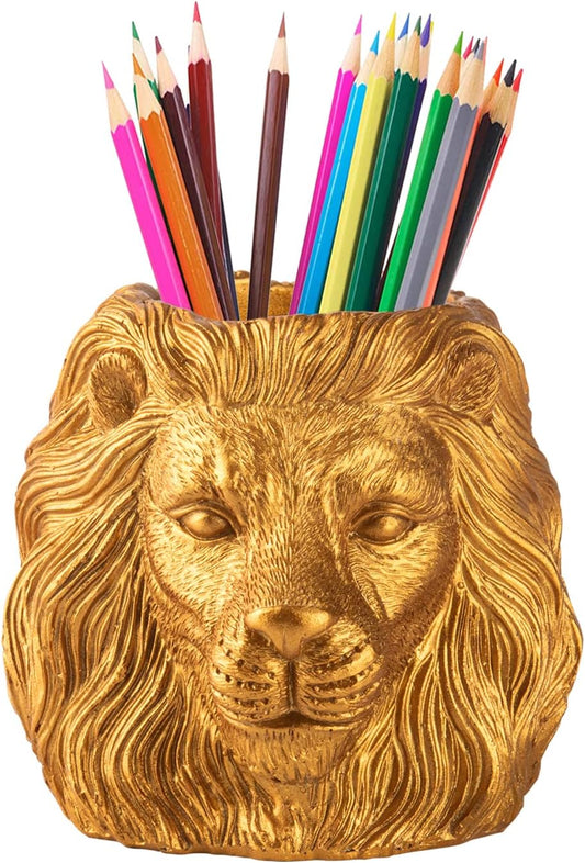 Golden Lion Desk Organizer: Elegant Office Essential